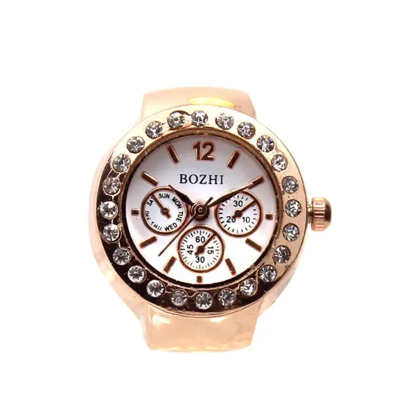 

Timezone #301 Hot Korean Style Creative Steel Cool Elastic Analog Ring With Quartz Watch Female Ring Students ring watch