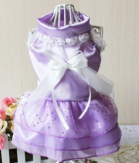 Y07 Wedding Dog Dress Pets Dogs Clothes Sweaty Puppy dog Cats Princess Bowknot Floral Tutu Skirt Costume for Yorkshir | Дом и сад