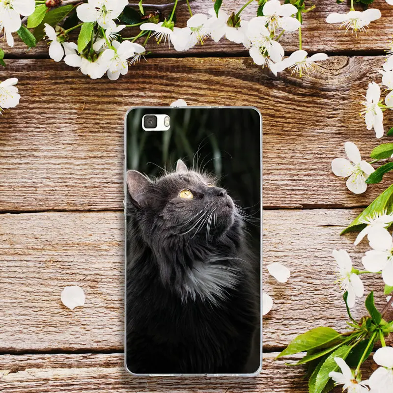 Мягкий чехол из ТПУ для телефона Huawei P8 P9 P10 P20 Mate 10 Pro Y5 Y6 II Y7 Honor 6X 7X 9 Lite милый черный