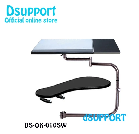 OK010S Multifunctional Full Motion Chair Clamping Keyboard/Laptop Desk Holder+ Square Mouse Pad +Chair Arm Clamping Mouse Pad