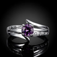 garilina ring for women purple cubic zirconia fashion jewelery trinket anniversary silver color ring size 7 8 ar2161