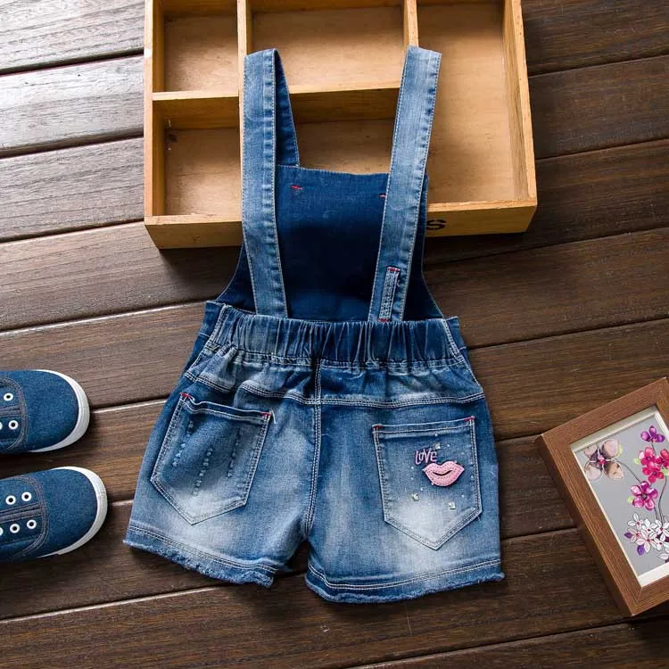 Джинсовый комбинезон с бантом для девочек детские джинсовые комбинезоны
