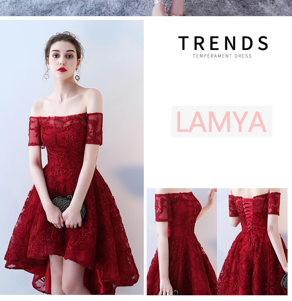 LAMYA, вырез лодочкой, с коротким рукавом, платье для выпускного вечера, винтажное, спереди, сзади, длинный хвост, банкетное, вечернее платье,, высокая, низкая спина, vestido de