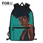 Школьные ранцы FORUDESIGNS для детей, черная школьная сумка с художественным принтом для девочек-подростков, школьный рюкзак на плечо