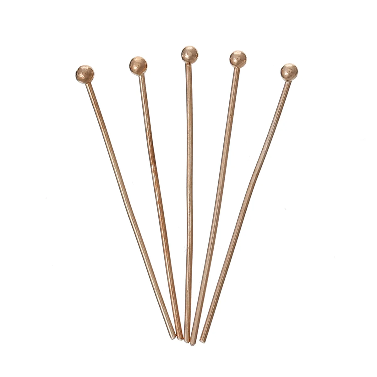 

8SEASONS Copper Head Pins Ball rose gold color 3cm long,0.7mm(21 Gauge),300PCs (B35629)
