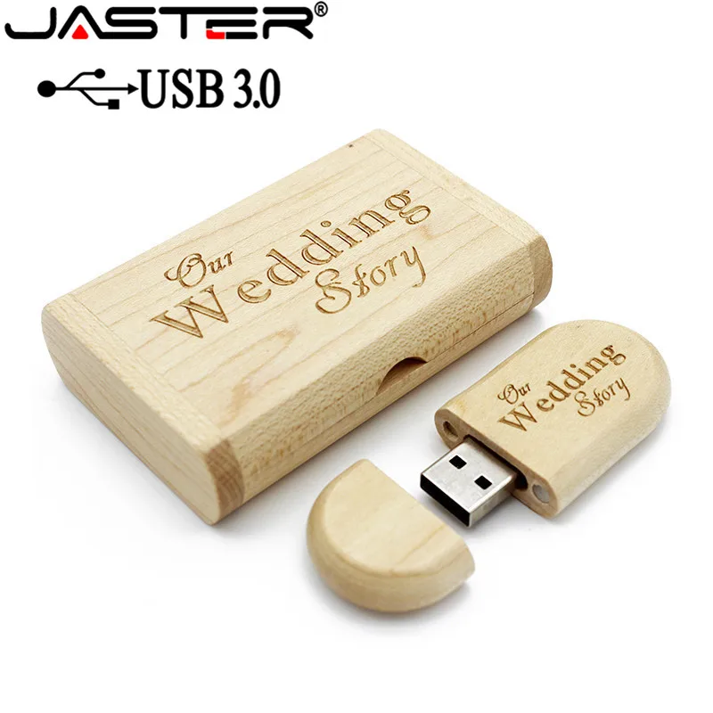 JASTER usb 3,0 Логотип Деревянный+ коробка персональный логотип печать Ручка-накопитель 8 ГБ 16 ГБ 32 ГБ 64 Гб usb флеш-накопитель Флешка U диск карта памяти