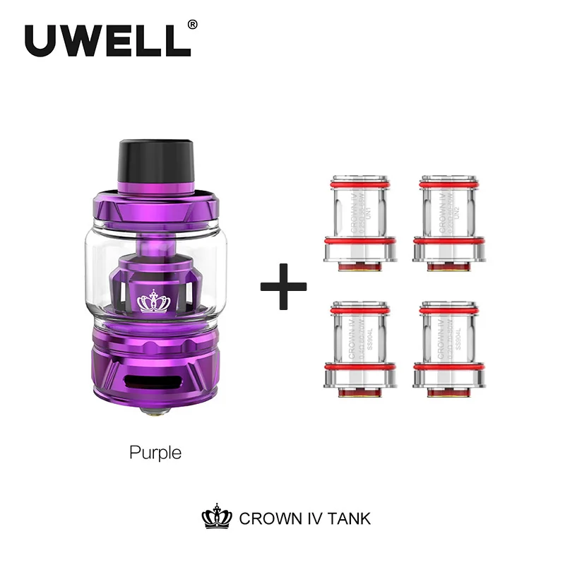 UWELL Crown 4 Tank With Dual SS904L 0.2/0.4/0.23 ohm Coil 6ml 55W-80W Vape IV Atomizer Subtank E-cigarette Vaporizer | Электроника