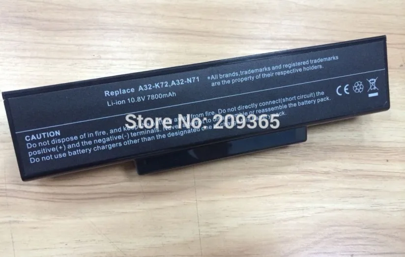 Батареи 7800 мАч A32 K72 N71 для Asus N71J N71JA N71JQ N71JV N71V N71VN N71YI N73 N73JF N73JG N73JN | Компьютеры и офис