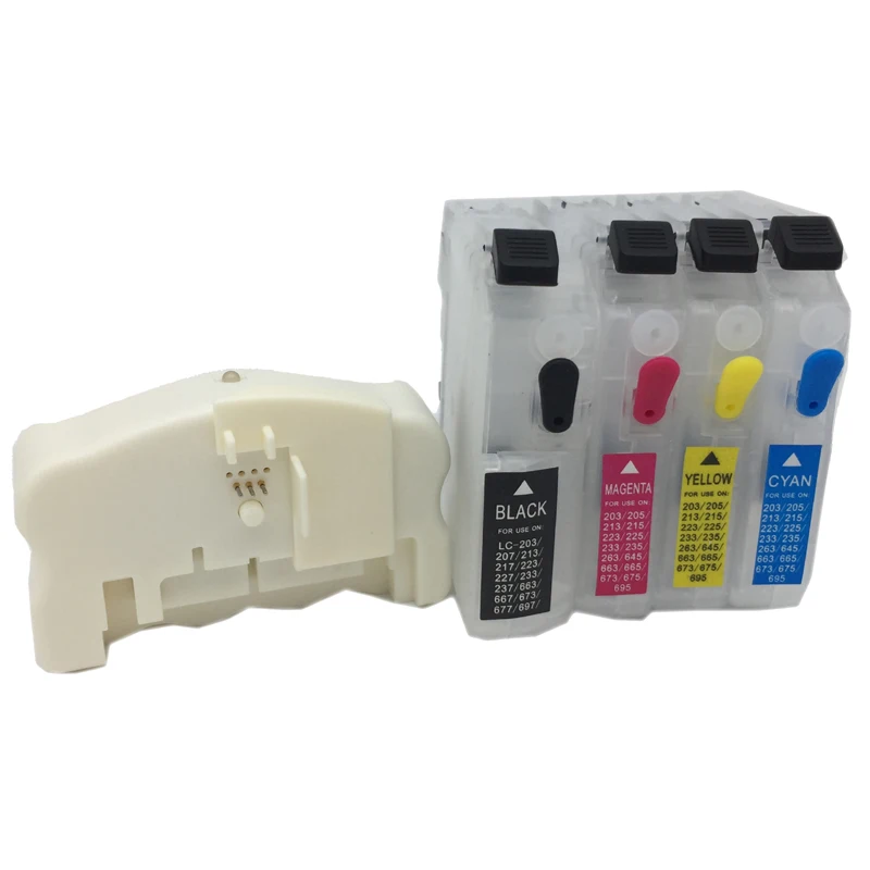 Einkshop QE-665 чип Resetter + многоразовый чернильный картридж для brother LC203 LC205 LC207 LC211 LC213 LC215