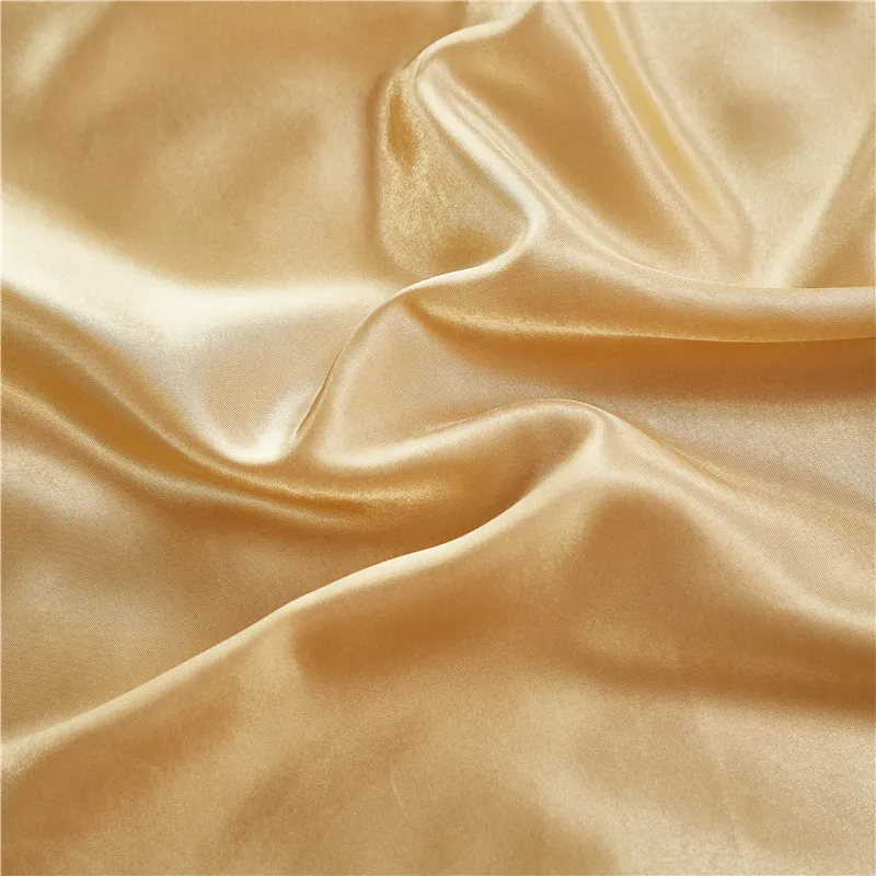 Золотой высококачественный сплошной цвет имитация шелка комплект постельного