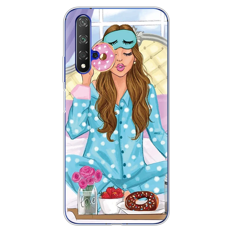 0cfenttq Модные черно-коричневые накладки для мамы и дочки, для huawei Honor 20, чехол s 6,2", мягкие чехлы из ТПУ для huawei Honor 20 Pro, чехол - Цвет: 0cfenttq