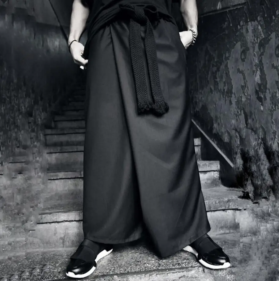 

27-44 ! 2016 New Men clothing male plus size culottes personality harem pants black ankle length trousers singer costumes