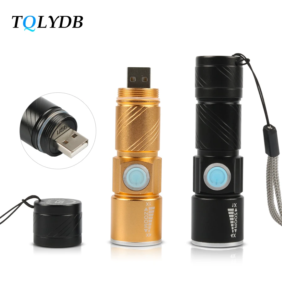 Tqlydb светодиодный фонарик Перезаряжаемые CREE Q5 фонари Handy Mini USB мощный 3 режима