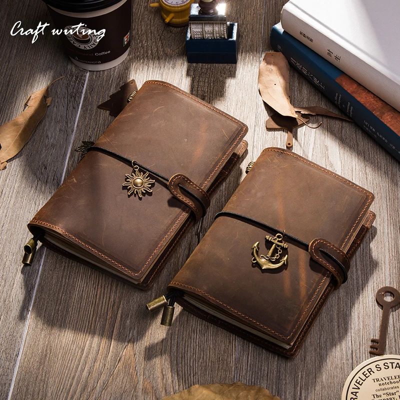 Craft Винтаж из натуральной кожи Тетрадь путевой дневник Журнал Планировщик Sketchbook