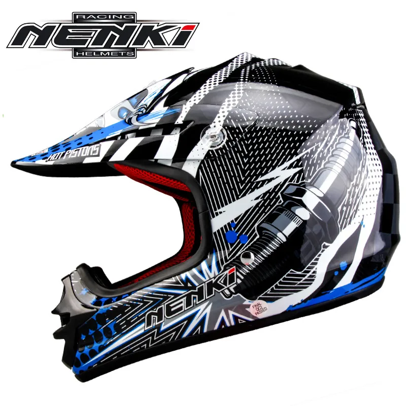 Синий NENKI детский мотоциклетный шлем для мотокросса детский шлем Capacete Casco Enfant Moto MTB для мальчиков DH Байк Молодежный каск - Цвет: Синий