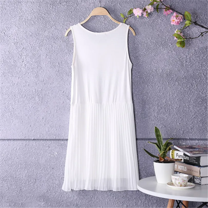 Платье женское Плиссированное шифоновое на бретелях спагетти|tank dress|spaghetti strap