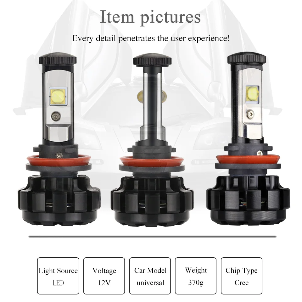 ANMINGPU 2 шт. 12000LM/пара фар лампы с чипами Cree XHP50 H8 H11 светодиодные 6000K H4 Led H7 H1 H3 9006 9005