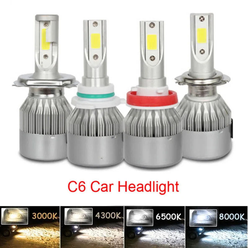 12V Автомобильные фары H4 LED H7 H1 H3 H11 H13 HB1 HB2 HB3 HB4 HB5 9003 9004 9005 9006 9007 72W 8000LM 4300K 6000K 8000K