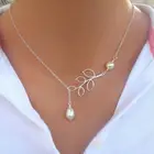Ожерелье iMucci женское модное ожерелье с искусственным жемчугом полые листья ветка чокер короткий нагрудник ожерелье на воротник женские цепи ожерелья