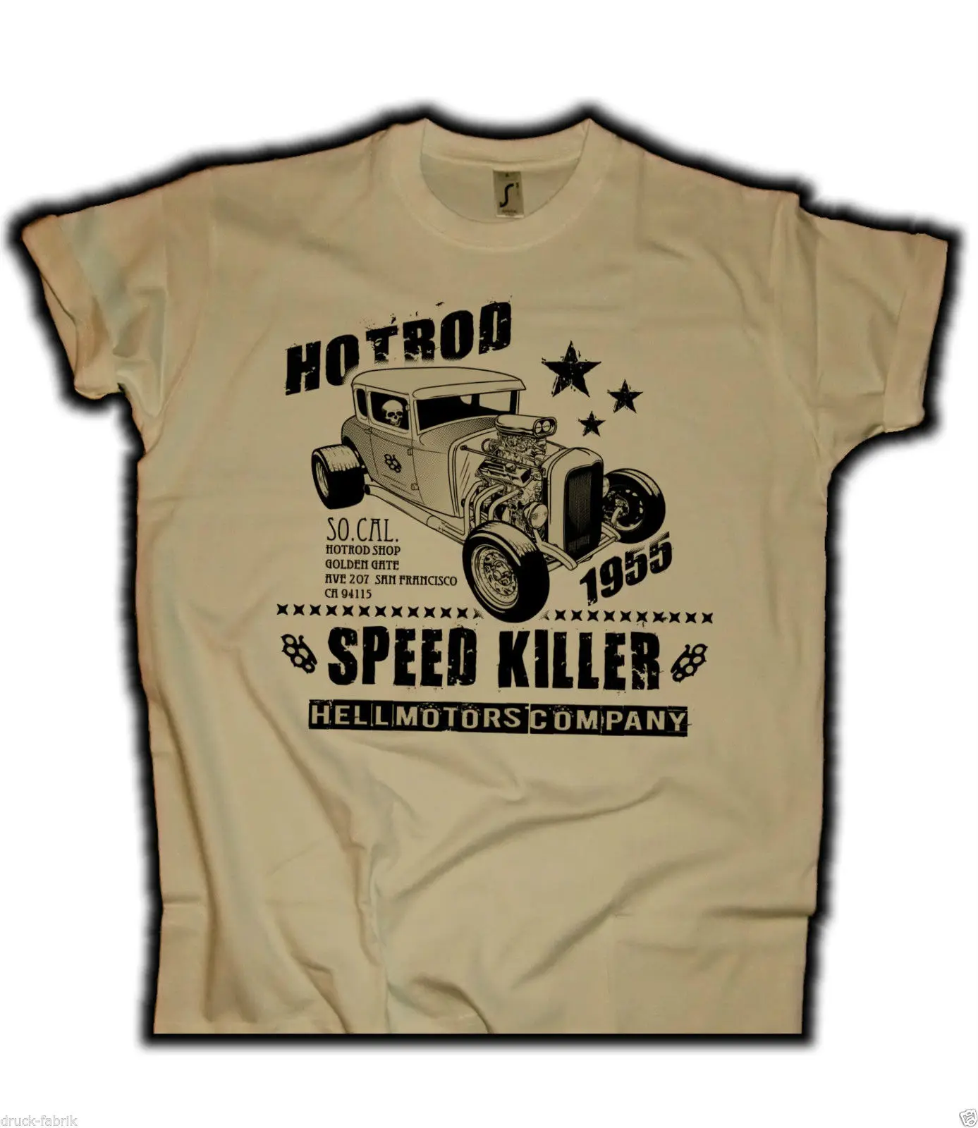 Модная мужская футболка с бесплатной доставкой для старой школы Hellmotors Rockabilly Oldtimer