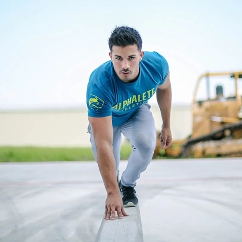 Мужская хлопковая футболка с короткими рукавами Новинка лета 2018 спортивная