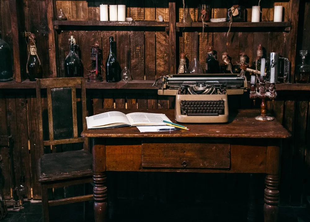 DePhoto Old Typewriter Desk Chair Indoor Scene Photography Backgrounds Customized Photographic Backdrops For Photo Studio | Электроника