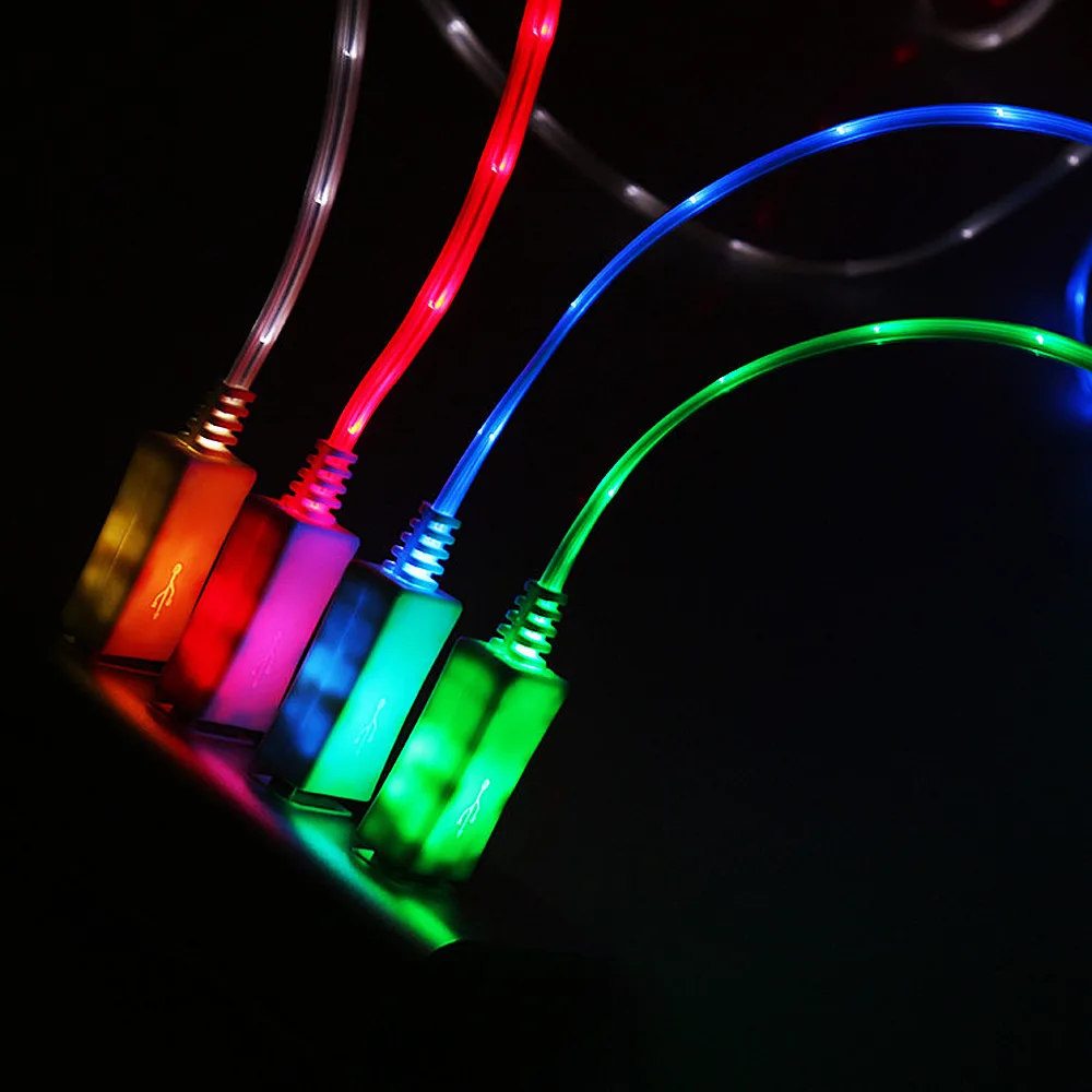 

Top Sale Led USB Cable Flash Light Up Data Line Mobile Phone Charger for iPhone 6 Samsung Xiaomi Huawei Android V8 Type-C Cable