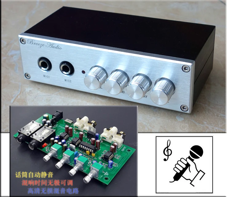 Вreeze audio (Бриз аудио OF1 JRC5532 + PT2399 микрофона караоке микшер система ревербератор