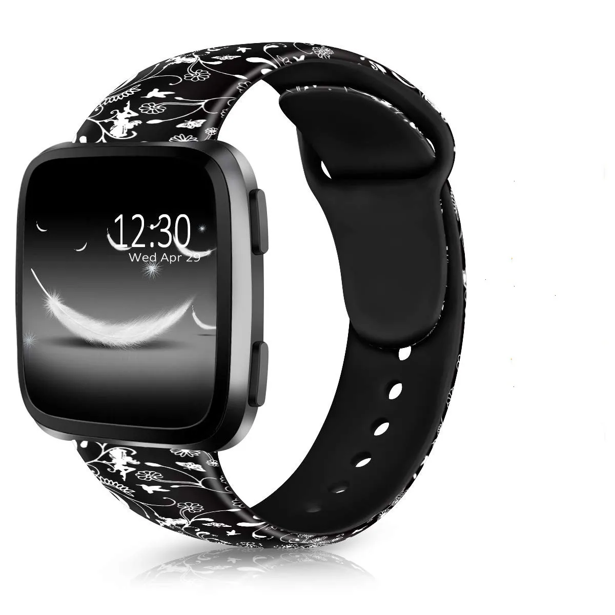 Ремешок с цветочным принтом для Fitbit Versa Band, силиконовые в форме цветка Браслет Fitbit Versa сменные браслеты браслет Ремешки для наручных часов