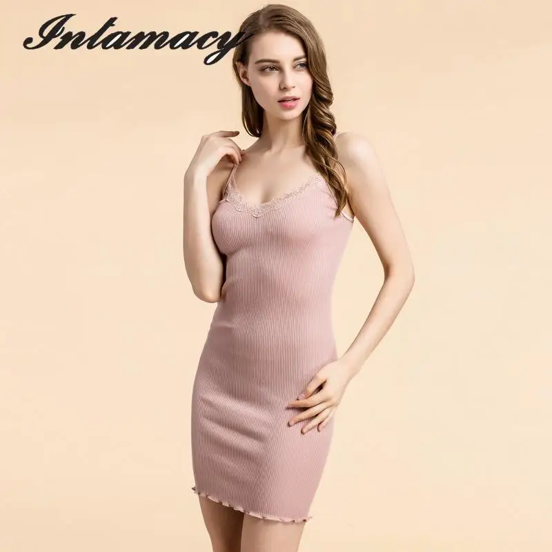 Женское летнее платье из 70% шелка бесшовное Хлопковое трикотажное облегающее в