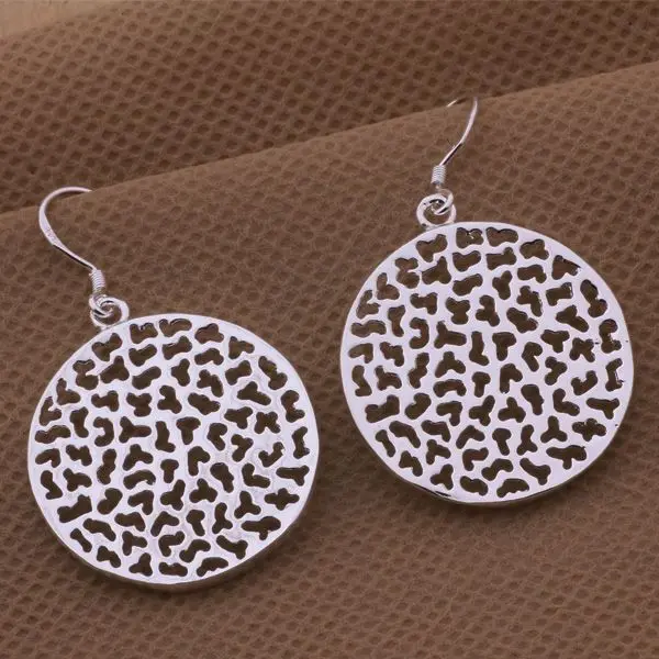 Посеребренные серьги серебряные модные ювелирные цветочный диск/btsakkza dgealxla