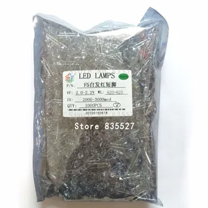 1000 шт.лот красный 5 мм круглые водяные и прозрачные светодиодные лампы, красные Сверхъяркие светодиодные светоизлучающие диоды (высококачественные светодиоды)