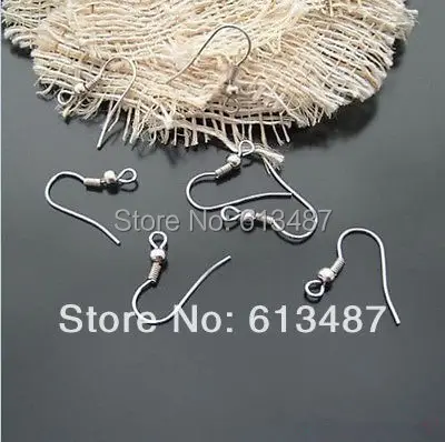

100-1000pcs 21*3mm Wholesale Jewelry 316L Stainless Steel Ear Wires Hooks ~with Bead + Coil ~ Earring Finding Unisex Accessories