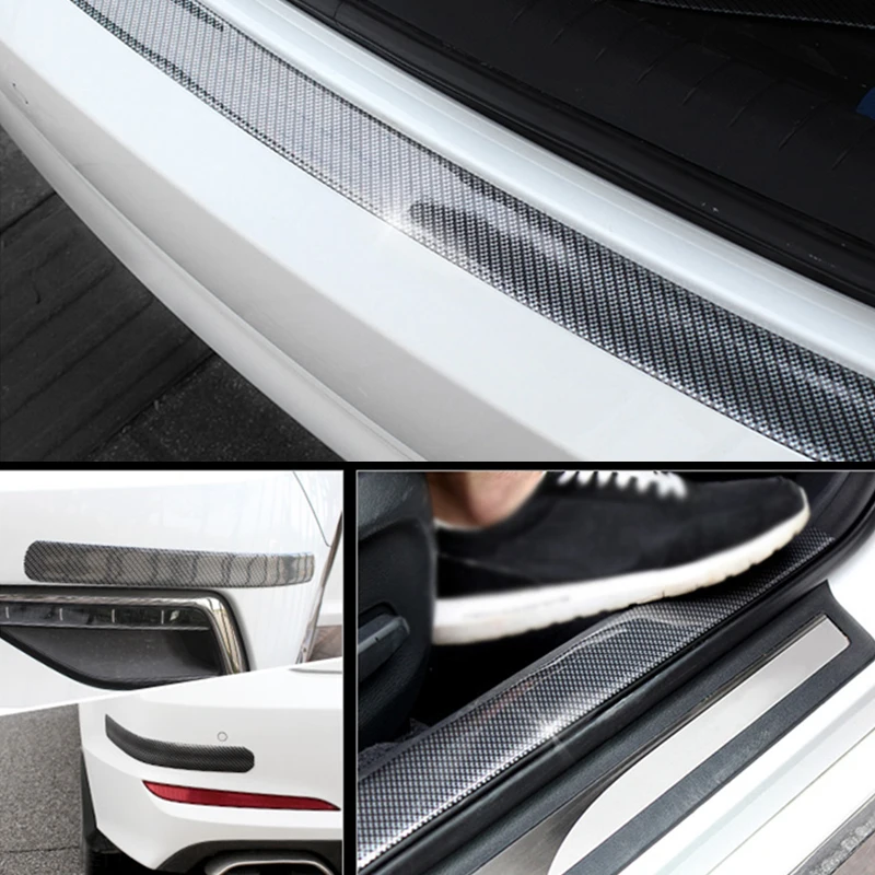 

Car-Styling 2M 5D Carbon Fiber Rubber Car Sticker Goods Protector Anti-scraping Door Sill Auto Trunk Goods Universal Accessories