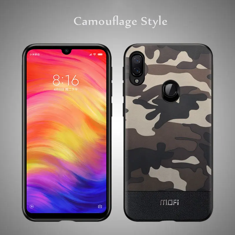 Для Xiaomi redmi note 7 чехол MOFI для Pro Камуфляжный кожаный global задняя крышка |