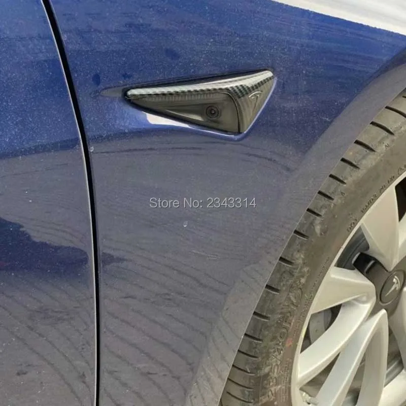 Для Tesla модель 3 ABS хром углеродное волокно передняя дверь боковое крыло значок с эмблемой наклейка Аксессуары для стайлинга автомобилей