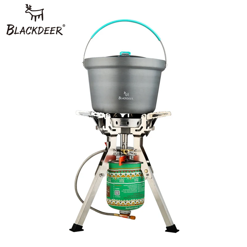Ультралегкая газовая плита BLACKDEER с титановым покрытием ветрозащитная