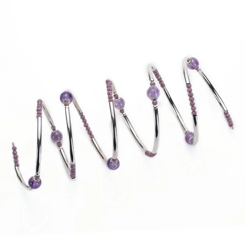 Женский многослойный браслет Bright Moon с намоткой из натурального камня 8 мм подарок