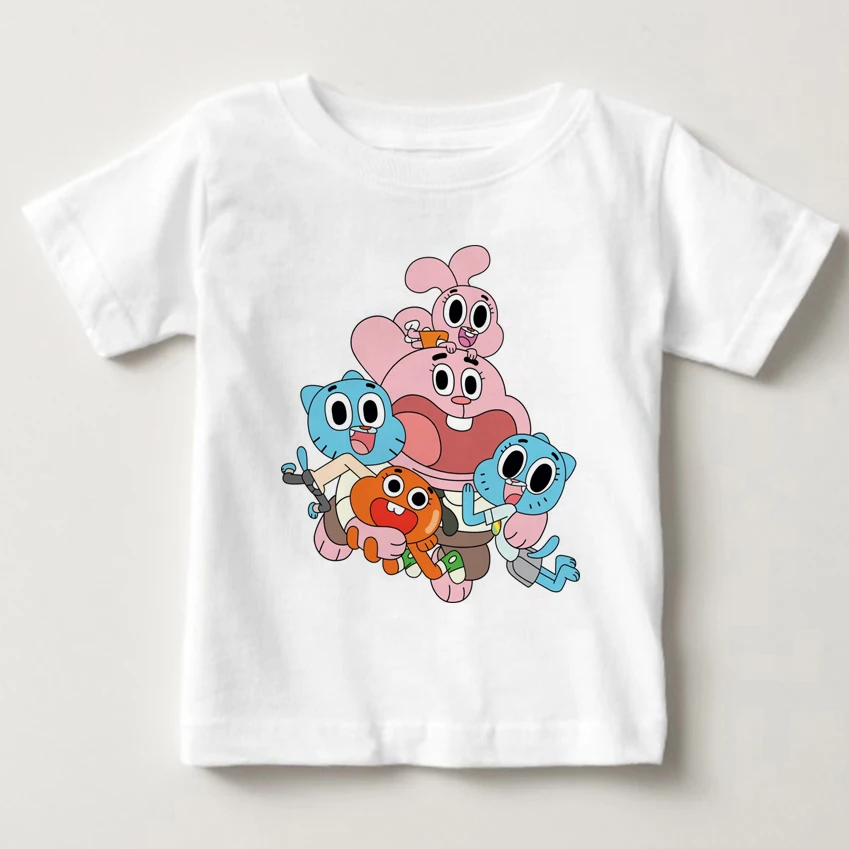 Удивительный мир Gumball Дарвин хороший плохой уродливый футболка Новинка крутые топы мальчик футболка с коротким рукавом Детская рубашка MJ