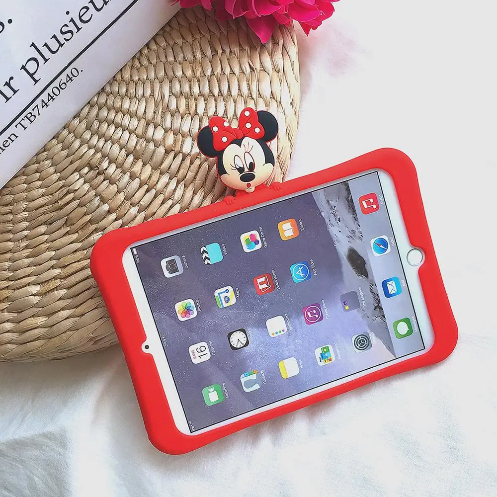 Микки и Минни Маус кукла для iPad 9,7 Pro9.7/10,5 скрыть подставка силиконовый чехол Защитный Чехол Air 2/2/3/4 мини 7,9 Mini 5 корпус