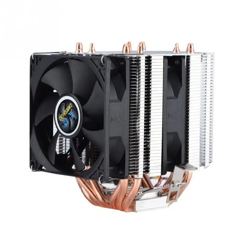 Тихий 4pin 6 Heatpipe CPU кулер с двумя башнями воздушное охлаждение 800 2200 революция