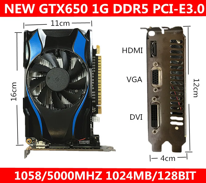 Новый OEM GTX650 1G DDR5 поддержка для тройной частоты Автономная Настольная