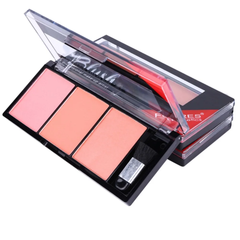 3 цвета румяна палитра водонепроницаемый размазывание стойкий осветить цвет