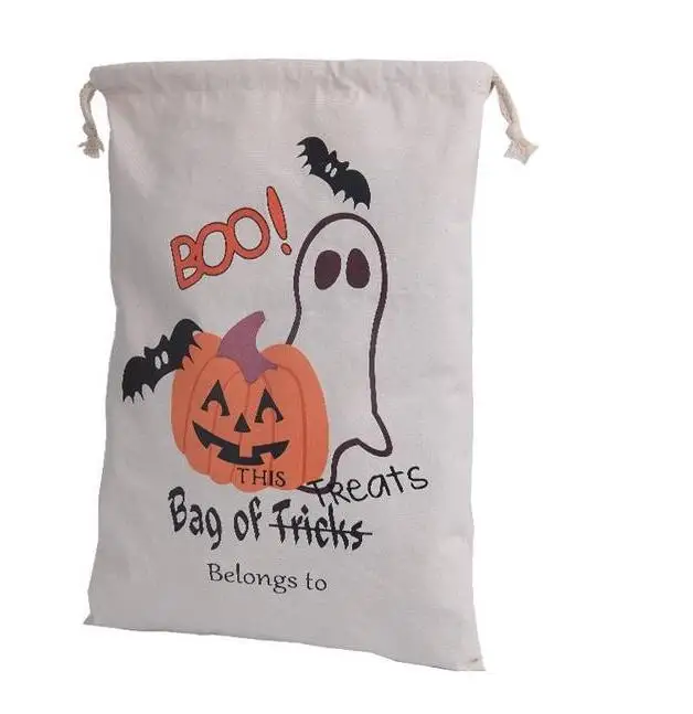 30 pcs 2017 New Halloween Sacks Bag Canvas Personalized Children Candy Gifts Pumpkin Spider treat or trick Drawstring Bags | Дом и сад