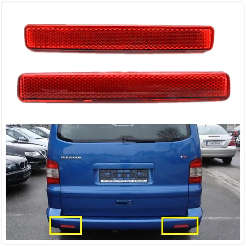 2 шт. левый и правый для VW Multivan T5 2003-2009 красный задний бампер отражатель задние фары Тормозная Предупреждение
