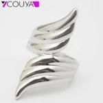COUYA Fashion Big Rings for Women 5 Colors Red Green Orange Black Crystal Finger Ring Big Glass Stone Wedding Rings Jewelry