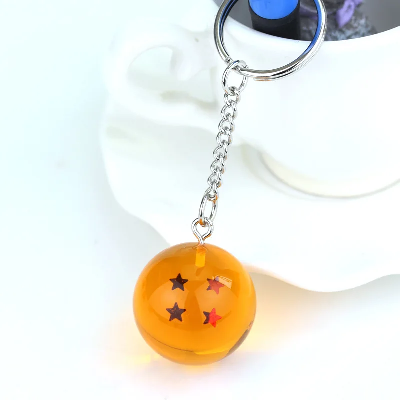 

7 Style Anime Cartoon Dragon Keychain DBZ Cosplay Yellow Crystal Balls 1-7 Stars PVC Figure Toys Key Chain Key Ring-50