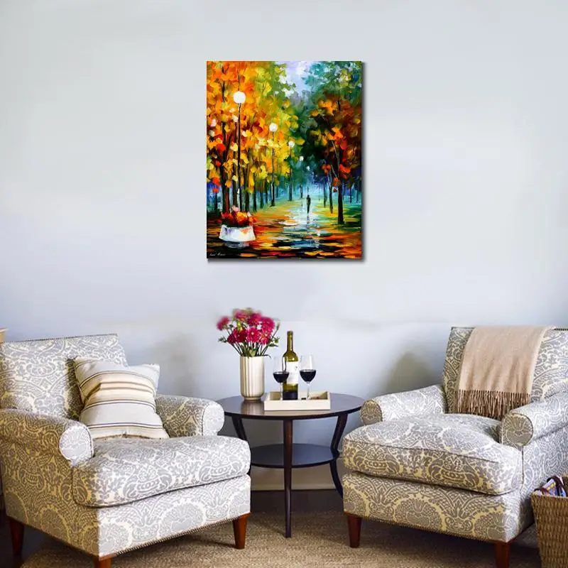 Современный пейзаж мастихином холст картины маслом осенний парк для wall art home