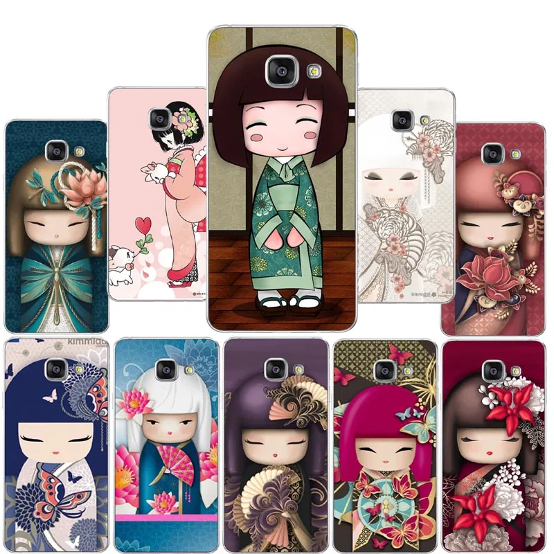 Kawaii японский Kokeshi кукольный Жесткий Чехол для мобильного телефона из ПК Samsung 2016 2017