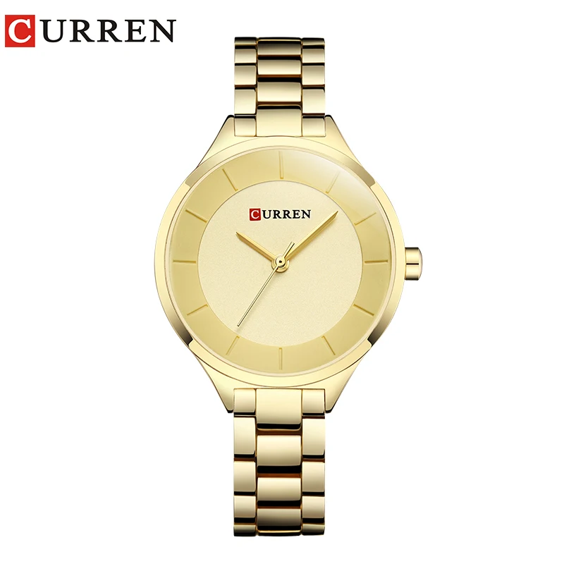 gold gold CURREN часы из розового золота женские часы из нержавеющей стали женские часы женские роскошные золотые модные часы - Цвет: gold gold